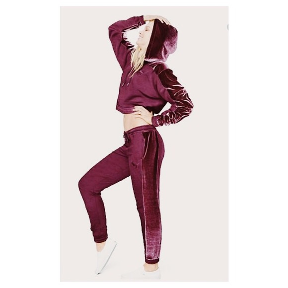 VS PINK Velvet Hoodie and Joggers Set Medium - Picture 1 of 3